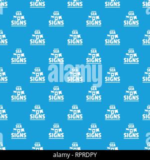 Sea signs pattern vector seamless blue Stock Vector