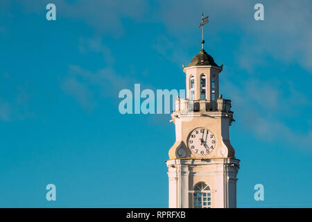 Vitebsk, Belarus. Close Up Of Old Town Hall. Famous Landmark In Sunny Day Stock Photo