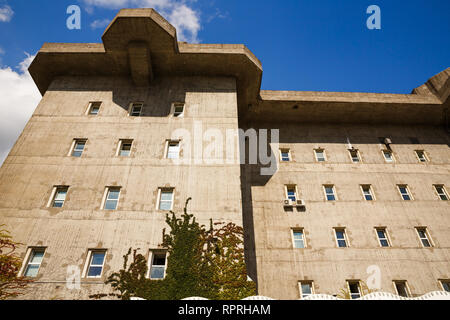 Former Flakturm iv concrete bunker from WW2, located at Heiligengeistfeld in Hamburg, Germany. Stock Photo