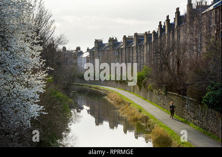 The Union canal at Viewforth, Edinburgh. Stock Photo