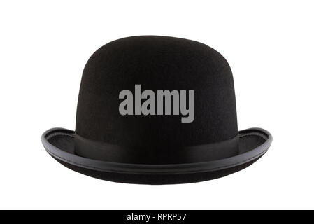 Black bowler hat isolated on white background Stock Photo