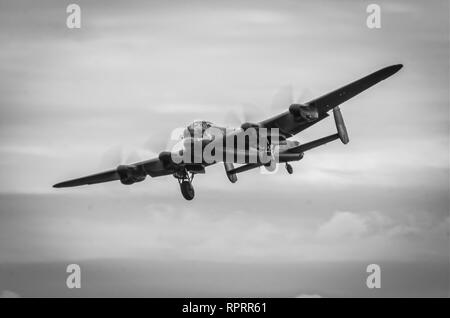 The Avro Lancaster B1 coming into land Stock Photo