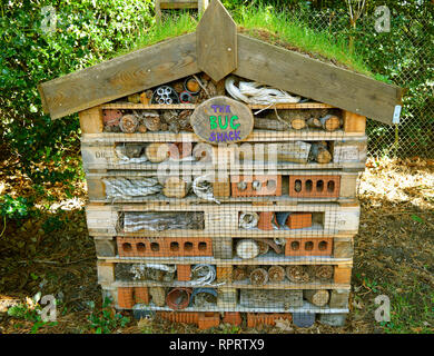 Bug shack a manmade structure created to provide shelter for insects Stock Photo