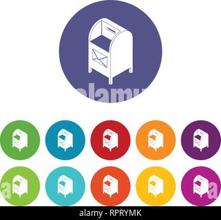 Street postbox icons set vector color Stock Vector Image & Art - Alamy