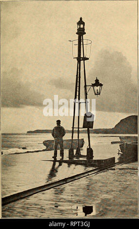 . Alongshore, where man and the sea face one another. Fisheries. ' Our own Beacon Light.'. Please note that these images are extracted from scanned page images that may have been digitally enhanced for readability - coloration and appearance of these illustrations may not perfectly resemble the original work.. Reynolds, Stephen Sydney, 1881-1919. New York, The Macmillan company Stock Photo