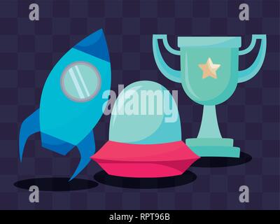 classic video game set icons vector illustration design Stock Vector