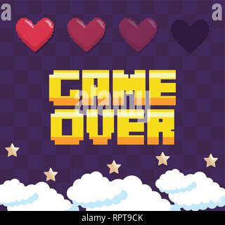 classic video game over message vector illustration design Stock Vector