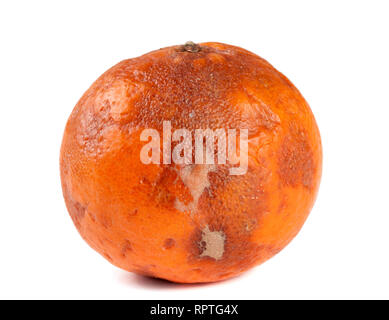 one damaged tangerine isolated on white background Stock Photo