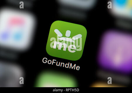 A Close Up Shot Of The Gofundme App Icon As Seen On The Screen Of A Smart Phone Editorial Use Only Stock Photo Alamy