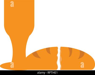 Isolated chalice with a bread Stock Vector