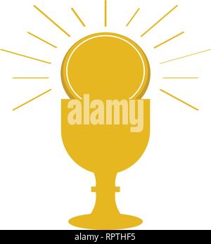Isolated chalice with a host Stock Vector