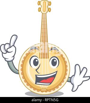 Finger miniature banjo in the cartoon shapes Stock Vector