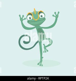 Cute chameleon. Vector illustration. Stock Vector