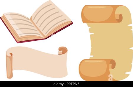 Set of paper scrolls illustration Stock Vector