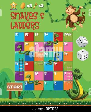 Snakes and ladders board game illustration Stock Vector Image & Art - Alamy
