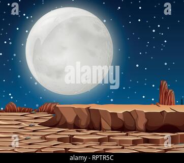 A dry land scene illustration Stock Vector
