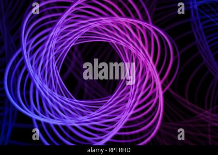 Abstract neon shape, futuristic wavy fractal background. Vector  geometric illustration Stock Vector