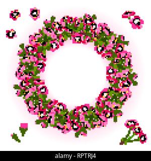 Wreath of cherry blossom branches vector Stock Vector