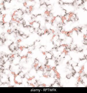 Marble rose gold texture. Abstract golden glitter marbling seamless pattern for fabric, tile, interior design or gift wrapping . Realistic business or Stock Vector