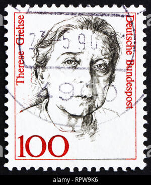 GERMANY - CIRCA 1988: a stamp printed in the Germany shows Therese Giehse, Actress, circa 1988 Stock Photo