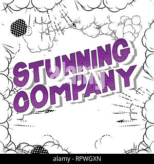 Stunning Company - Vector illustrated comic book style phrase on abstract background. Stock Vector