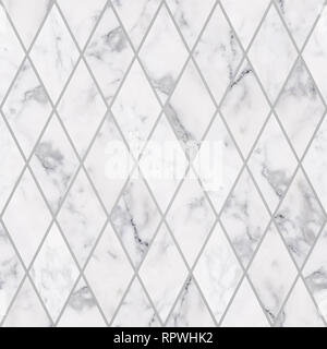 Seamless luxury rhombus white marble stone pattern, Luxury marble stone decorations Stock Photo