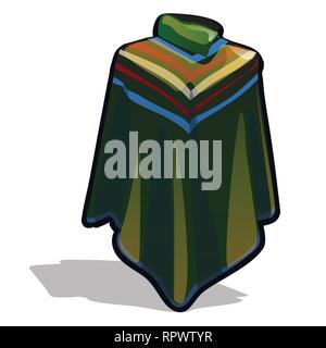 Mexican poncho isolated on white background. Vector cartoon close-up illustration. Stock Vector