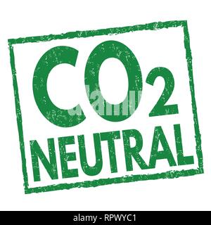 CO2 neutral sign or stamp on white background, vector illustration Stock Vector