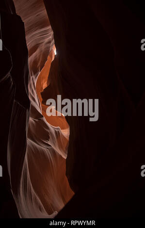 Antelope canyon lights and sandstone in Arizona Stock Photo