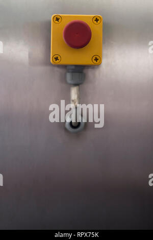 close-up Industrial switching button of electric control panel Stock Photo
