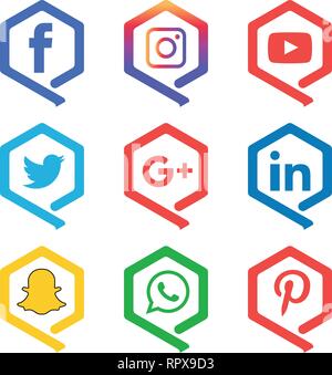 flat icons technology, social media, network, computer concept. Abstract background with objects  group of elements. star smiley face sale. Share, Stock Vector