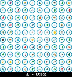100 capital icons set, isometric 3d style Stock Vector