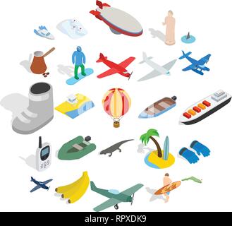 Venture icons set, isometric style Stock Vector