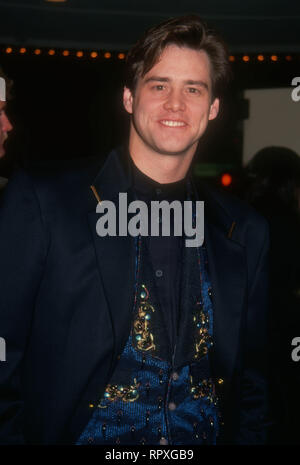 WESTWOOD, CA - JANUARY 25: Actor Jim Carrey attends Warner Bros. Pictures' 'Ace Ventura: Pet Detective' Premiere on January 25, 1994 at Mann Bruin Theatre in Westwood, California. Photo by Barry King/Alamy Stock Photo Stock Photo