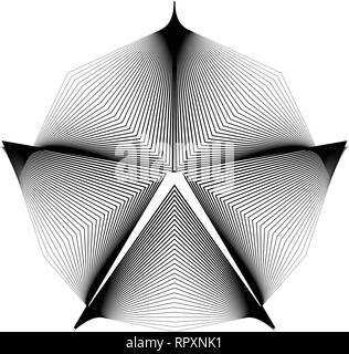 Abstract op-art element in circular fashion. Line formation Stock Vector