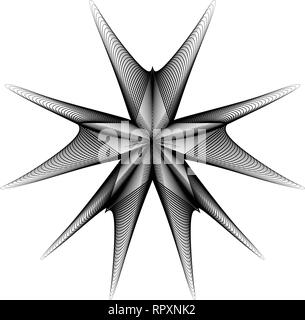 Abstract op-art element in circular fashion. Line formation Stock Vector