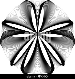 Abstract op-art element in circular fashion. Line formation Stock Vector
