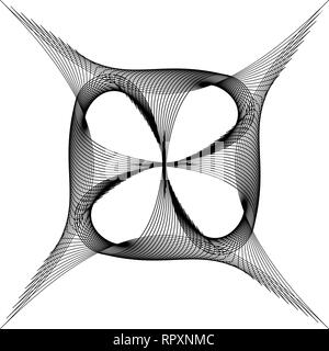 Abstract op-art element in circular fashion. Line formation Stock Vector