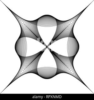 Abstract op-art element in circular fashion. Line formation Stock Vector