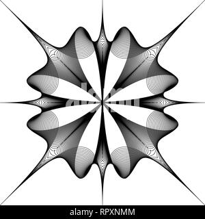 Abstract op-art element in circular fashion. Line formation Stock Vector
