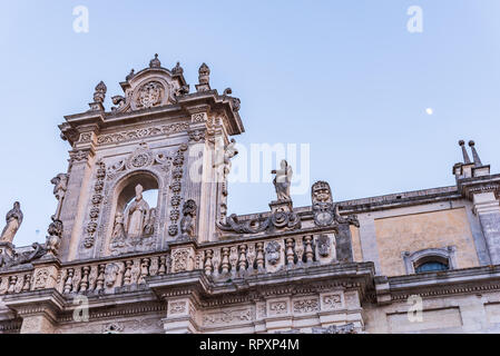 Lecce sunset and night. Magic of Salento. Black and white Stock Photo