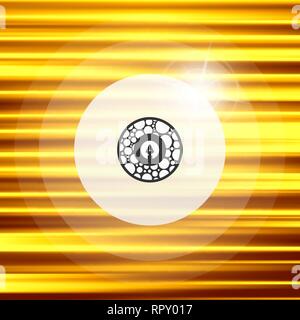 Gold waves background. Metal plate with reflected light. Vector illustration with place for text. Stock Vector
