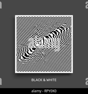Waveform background. Surface distortion. Pattern with optical illusion ...
