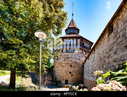 The Thick Tower (Dicker Turm) above the medieval city Esslingen am Neckar in Baden-Württemberg, Germany Stock Photo