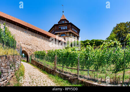 The Thick Tower (Dicker Turm) above the medieval city Esslingen am Neckar in Baden-Württemberg, Germany Stock Photo