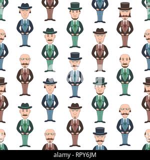 Seamless Pattern with Gentleman Stock Vector
