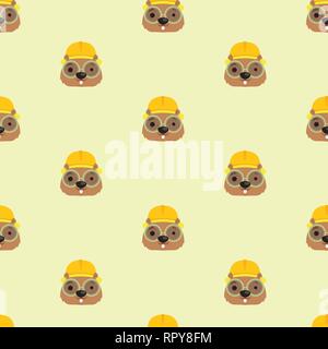 Cute mole vector seamless pattern illustration. Stock Vector