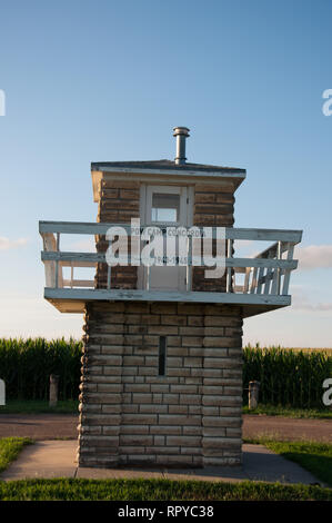 Concordia, Kansas, USA - 7/2018: WWII Nazi POW Prison Camp watchtower Stock Photo