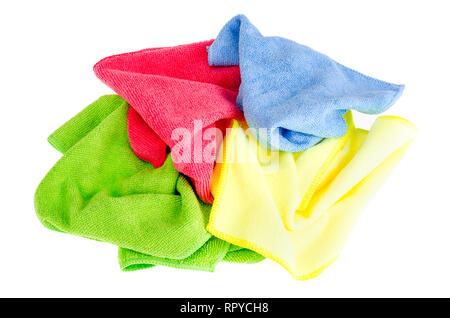 Colored microfiber cleaning cloths. Studio Photo Stock Photo