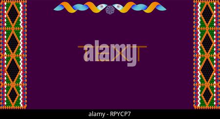 Frame for text with a separator and a pattern on the bedouin fabric Sadu. She draws attention to the important text. Stock Vector